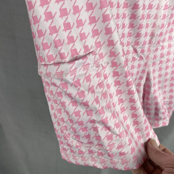 2 pc Womens XXL Pink Houndstooth Two-Piece Athletic Golf Tennis Dress & Shorts - Picture 11 of 16
